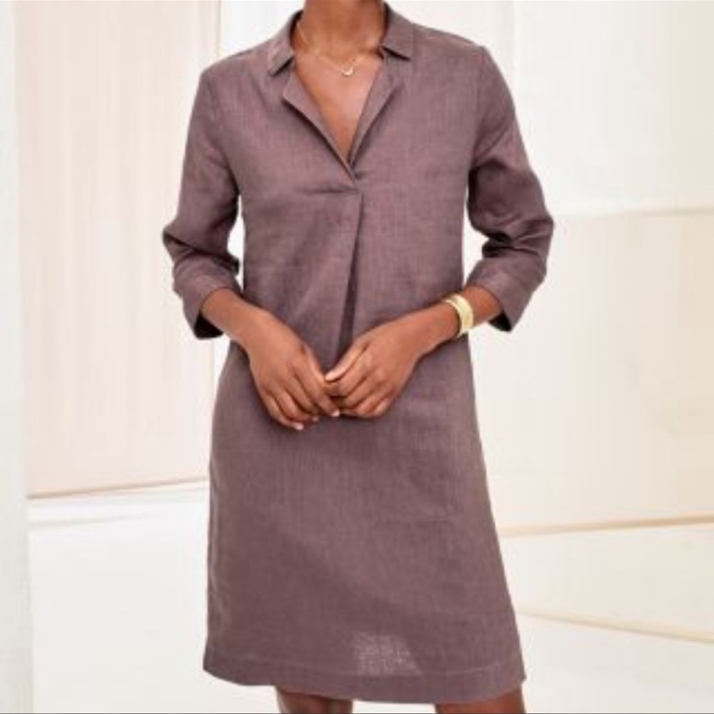 NWT Garnet Hill Linen Collared Dress size 14